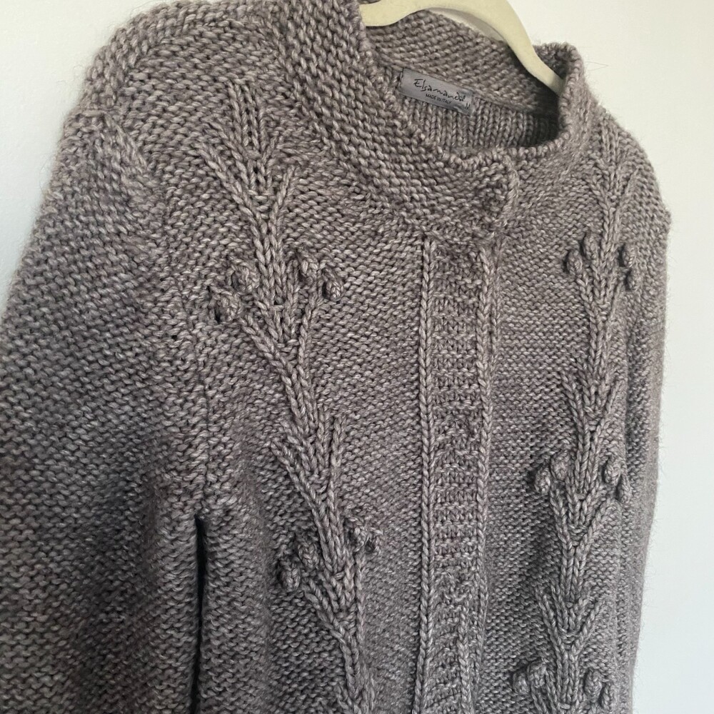 Anthropologie Elsamanda Sweater Brown Long Sleeve Knit Cardigan Sz M - Picture 5 of 12